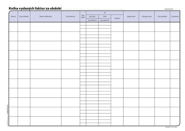 Kniha vydaných faktur, A4, 32 listů