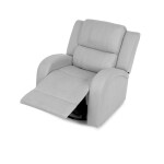 TV a relaxační křeslo, manuální polohování, potah stříbrná látka v dekoru kůže