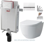 ALCADRAIN Renovmodul - předstěnový instalační systém s bílým/ chrom tlačítkem M1720-1 + WC LAUFEN PRO RIMLESS + SEDÁTKO AM115/1000 M1720-1 LP1