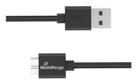 MediaRange MRCS240 černá / USB kabel / USB-A - Micro-USB B / USB 3.2 Gen 1 / 1,8 m (MRCS240)
