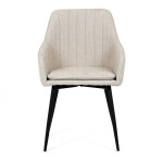 Židle jídelní, krémová látka, černý kov