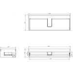 MEXEN - Box-A skříňka pro umyvadlo 120, 1 šuplík, grafit mat 91AX0-1200-235-1-66