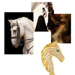 Luxusní brož ve tvaru koňské hlavy Napoli, Zlatá