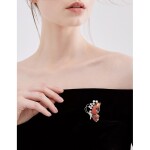 Luxusní brož Swarovski Elements Emanuel - motýl babočka paví oko, Zlatá