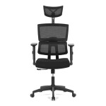 Kancelářská židle, potah černá látka a černá síťovina MESH, houpací mech.