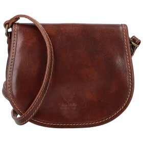 Malá dámská kožená crossbody Lorentii, hnědá