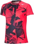 Mizuno Daybreakers Shadow Graphic SS Tee M Vibrant Red - Běžecké tričko Mizuno DB Shadow Graphic SS Tee 62GAC50166 Velikost textilu: M