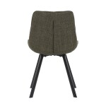 Židle jídelní, zelená látka, nohy černý kov