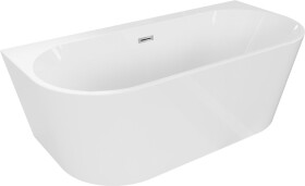 MEXEN/S - Oval+ volně stojící vana przyścienna 170 x 80, bílá, sifon a přepad chrom 52681708000-01
