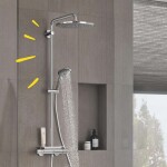 GROHE - Vitalio Joy Sprchový set 310 s termostatem na zeď a poličkou, 3 proudy, chrom 26401001