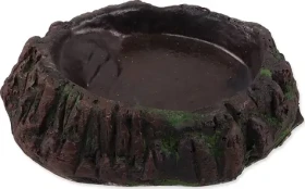 Repti Planet Teraristická miska tmavě hnědá / Miska / pryskyřice / 14,5 × 11,5 × 3,5 cm (007-858542)