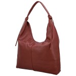 Trendy dámská kožená kabelka na rameno Anestis, tmavě červená