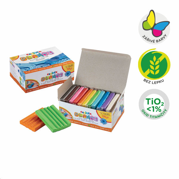 Carioca plastelína, 500 g, 11 ks, mix barev