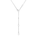 Stříbrný náhrdelník se sladkovodní perlou - stříbro 925/1000, 50 cm Bílá