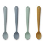 LIEWOOD Silikonová lžička pro děti Blue multi mix B, modrá barva, oranžová barva