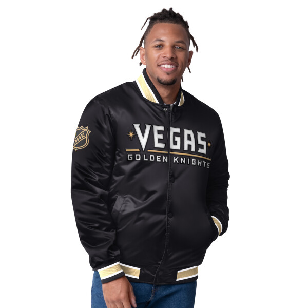 Starter Pánská Oboustranná Bunda Vegas Golden Knights The CLOSER Reversible Varsity Satin Jacket Velikost: