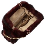 Stylová dámská plyšová crossbody kabelka Bateia, vínová