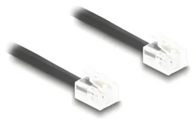 DeLock / Spirálový telefonní kabel / RJ11 - RJ11 / 2 m / černý (90202)