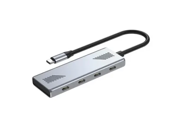 Gembird USB-C hub 4-portový / Hub / USB 3.2 Gen 2 / 10 Gbit/s / hliníkové tělo (UHB-CM-U310-C4-01)