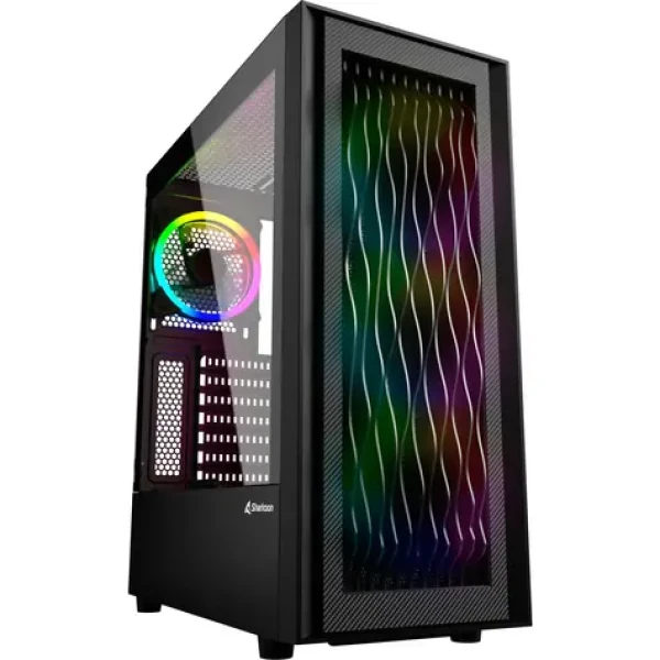 Sharkoon RGB WAVE černá / ATX / 2x USB 3.0 / 1x USB-C / 4x 120mm / bez zdroje / průhledná bočnice (4044951037544)