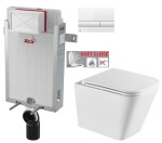 ALCADRAIN Renovmodul - předstěnový instalační systém s bílým tlačítkem M1710 + WC INVENA FLORINA WITH SOFT, včetně soft/close sedátka AM115/1000 M1710 FL1