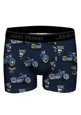 Pánské boxerky John Frank JFBD371-MOTO Tm. modrá XXL