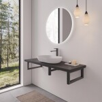 CERANO - Deska pod umyvadlo Navira Pro + 2 konzole pod desku - černá matná - 80x46x3,6 CER-606033