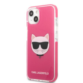 Pouzdro Karl Lagerfeld TPE Choupette Head iPhone 13 Fuchsia