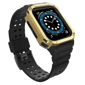 Hurtel Protect Strap Band černá/zlatá / Řemínek / Apple Watch 38/40/41 mm / pancéřový kryt