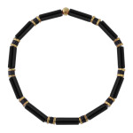 Luxusní pánský náramek Antonio Gold - onyx, zlatý hematit, Černá 22 cm