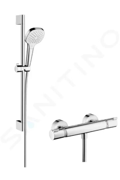 HANSGROHE - Croma Select E Sprchový set Vario s termostatem, 3 proudy, sprchová tyč 650 mm, bílá/chrom 27081400