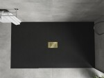 MEXEN/S - Hugo sprchová vanička SMC 180x100, černá, krytka zlatá 42701018-G