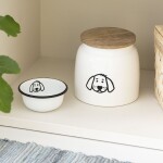 Ib Laursen Plechová dóza na granule pro psy White 2,2 l, krémová barva, přírodní barva