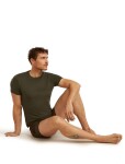 Pánské merino triko s krátkým rukávem ICEBREAKER Mens Anatomica SS Crewe, Dark Loden velikost: S