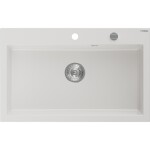 MEXEN - Elix granitový dřez 1-miska 800 x 500 mm, bílá, sifon chrom 6527801005-20