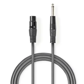 Nedis Nevyvážený Audio Cable XLR 3kolíková (F) - jack 6.35 mm (M) 10.0 m tmavě šedá (COTG15120GY100)