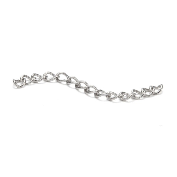 Prodlužovací řetízek z nerezové oceli - platinový - 4 cm x 3 mm - 1 ks