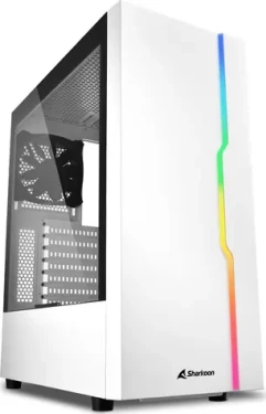 Sharkoon RGB SLIDER bílá / RGB / ATX / 1x 120mm / bez zdroje / průhledná bočnice (4044951032006)