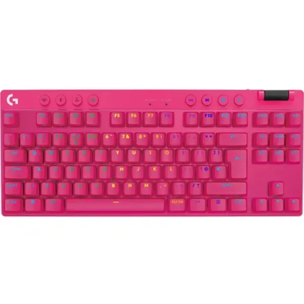 Logitech G PRO X TKL růžová / bezdrátová herní klávesnice / US layout / 2.4GHz Bluetooth / RGB (920-012159)