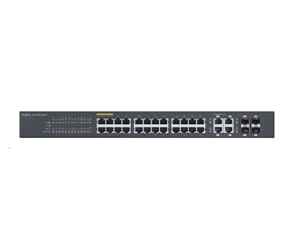 Zyxel GS1920-24HPv2 28-port Gigabit WebManaged PoE Switch, 24x gigabit RJ45, 4x gigabit RJ45/SFP, 802.3at, 375W pro PoE EDF_311691
