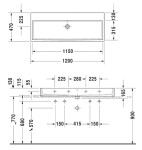 DURAVIT - Vero Air Dvojumyvadlo 120x47 cm, s přepadem, bez otvoru pro baterii, WonderGliss, bílá 23501200281