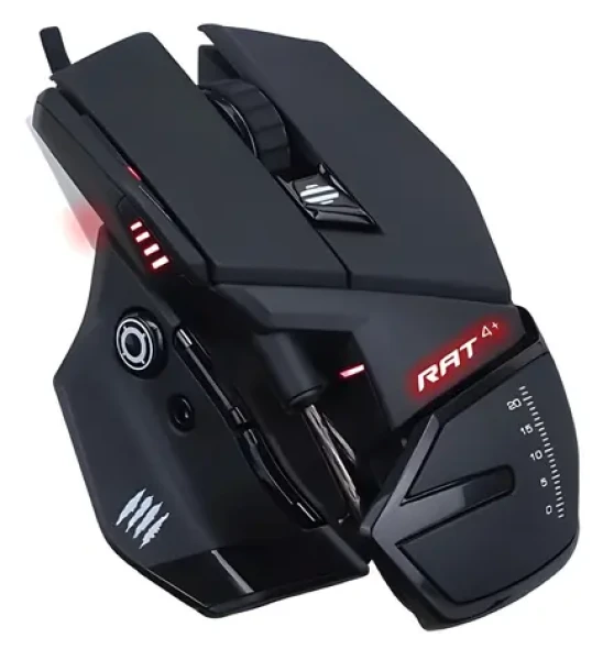 MadCatz R.A.T. 4+ černá / Herní myš / Optická / 7200dpi / 9 tlačítek / USB (MR03MCINBL000-0)