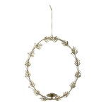 Chic Antique Nástěnný svícen Wreath Antique Brass, měděná barva, kov