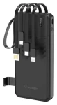 Wozinsky W11-B černá / Powerbanka / 10000 mAh / 10W / vestavěné kabely / LED svítilna