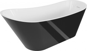 MEXEN/S - Alta volně stojící vana 170 x 75, bílá/černá, sifon a přepad bílá 52141707575-20