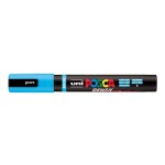 Uni Posca PC-5BR světle modrý 8, štětcový hrot 1-4 mm