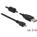 Delock USB 2.0 prodlužovací kabel plochý zahnutý [1x USB 2.0 zástrčka A - 1x USB 2.0 zásuvka A] 1.00 m černá oboustranně zapoji