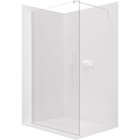 CERANO Sprchová zástěna Walk-in Onyx Round L/P - 8 mm - kulatá vzpěra - bílá matná, transparentní sklo - 130x200 cm
