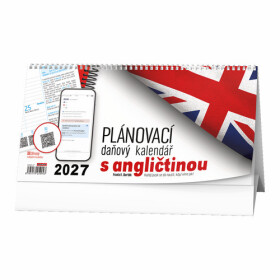 Plánovací daňový kalendář s angličtinou 2027 - stolní kalendář