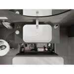 MEXEN/S - Rivel koupelnová skříňka pod umyvadlo 100 cm s deskou, 1 šuplík, reliéf , grafit mat 91A20-10047-1-BFC66